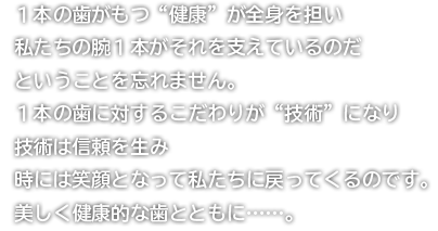 三堀歯科医院の思い